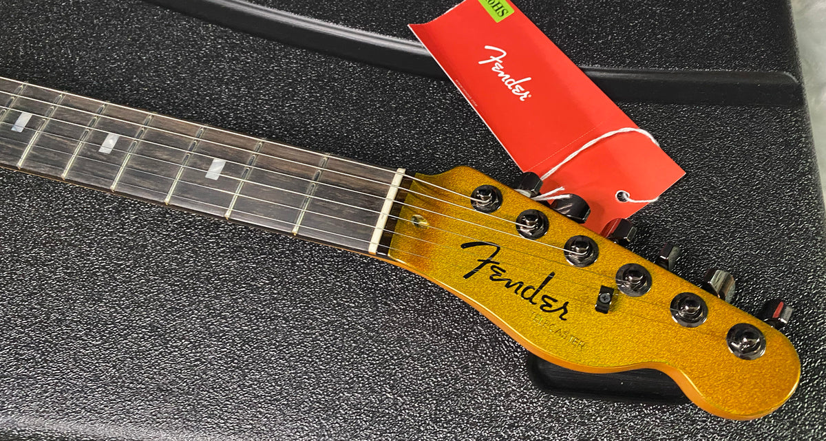 NEW! Fender 75th Anniversary American Ultra II Telecaster - Ebony Board - Liquid Gold Finish - 7.9lbs - Authorized Dealer - G07798