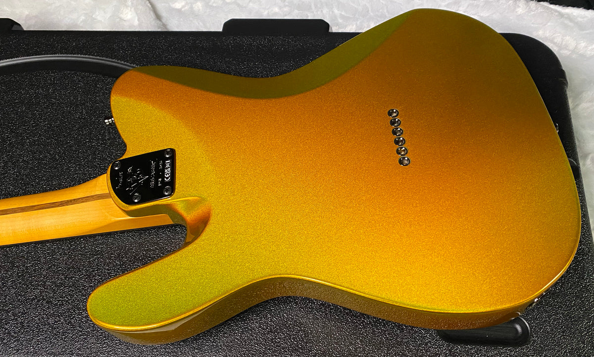 NEW! Fender 75th Anniversary American Ultra II Telecaster - Ebony Board - Liquid Gold Finish - 7.9lbs - Authorized Dealer - G07798