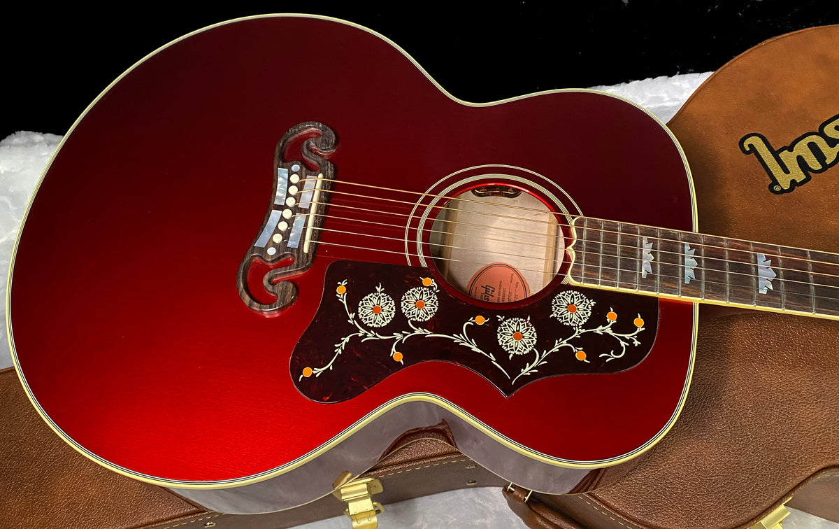 NEW! ! Gibson Custom Acoustic SJ-200 Custom Shop Acoustic-Electric Guitar - Burgundy Mist - Authorized Dealer - 5 lbs - G07806