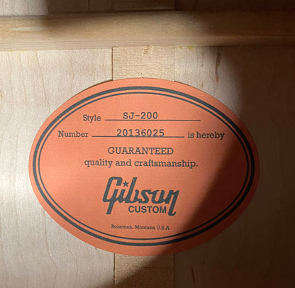 NEW! ! Gibson Custom Acoustic SJ-200 Custom Shop Acoustic-Electric Guitar - Burgundy Mist - Authorized Dealer - 5 lbs - G07806