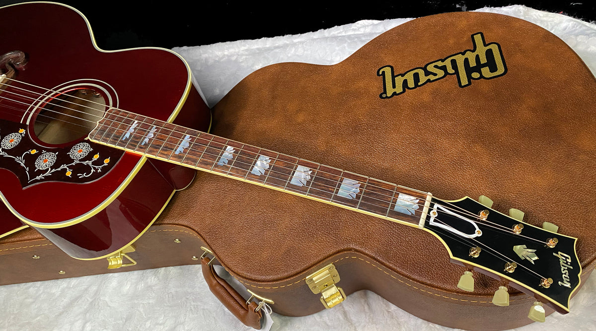 NEW! ! Gibson Custom Acoustic SJ-200 Custom Shop Acoustic-Electric Guitar - Burgundy Mist - Authorized Dealer - 4.9 lbs - G07805