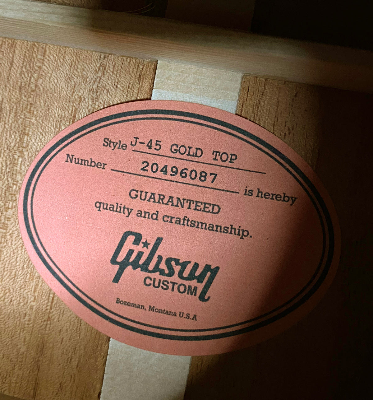 NEW! Gibson Acoustic J-45 Gold Top Acoustic-Electric Guitar - Gold Top - Custom Shop - Limited Edition - 4.1lbs - Authorized Dealer - G07802