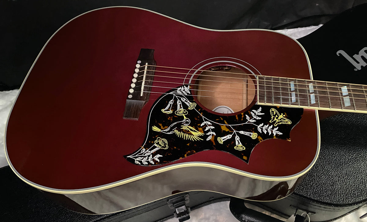 NEW ! Gibson Acoustic Hummingbird Standard Acoustic-Electric Guitar - Wine Red - 4.5lbs - G07804