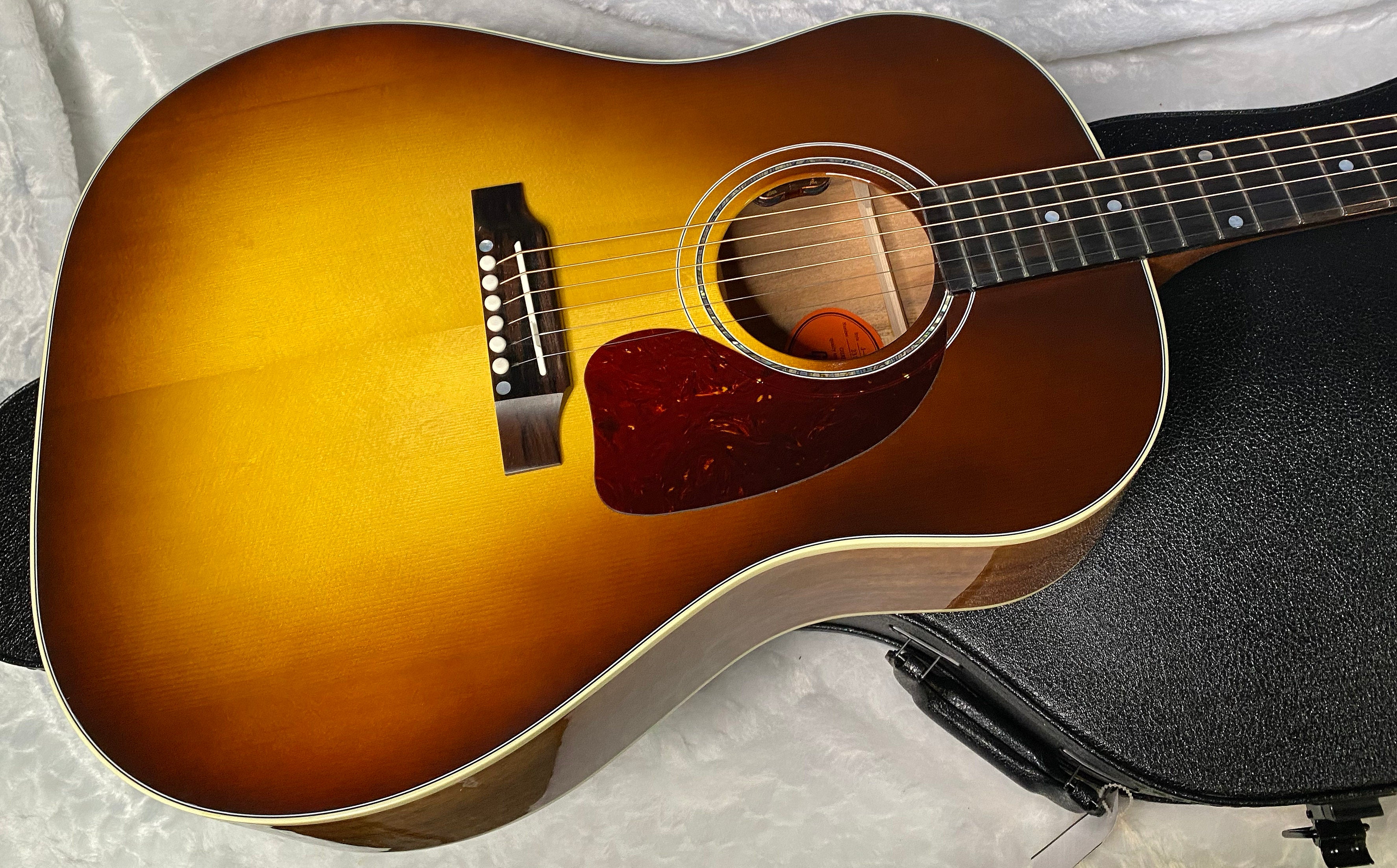 NEW! Gibson Custom Shop J-45 Koa Carpathian Spruce Acoustic-Electric Guitar - Honeyburst - Authorized Dealer - 4.4lbs - G06401