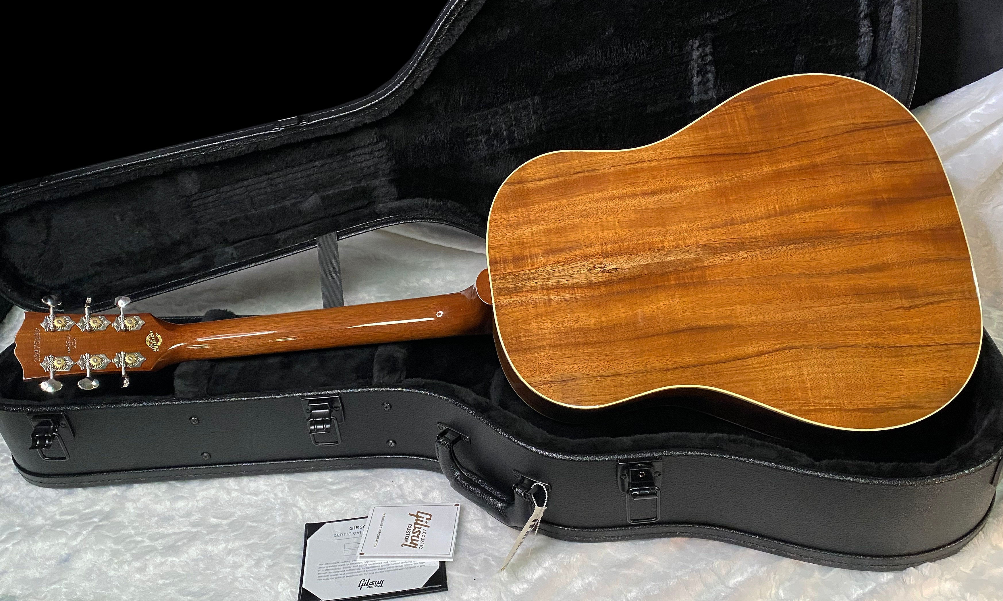 NEW! Gibson Custom Shop J-45 Koa Carpathian Spruce Acoustic-Electric Guitar - Honeyburst - Authorized Dealer - 4.4lbs - G06401