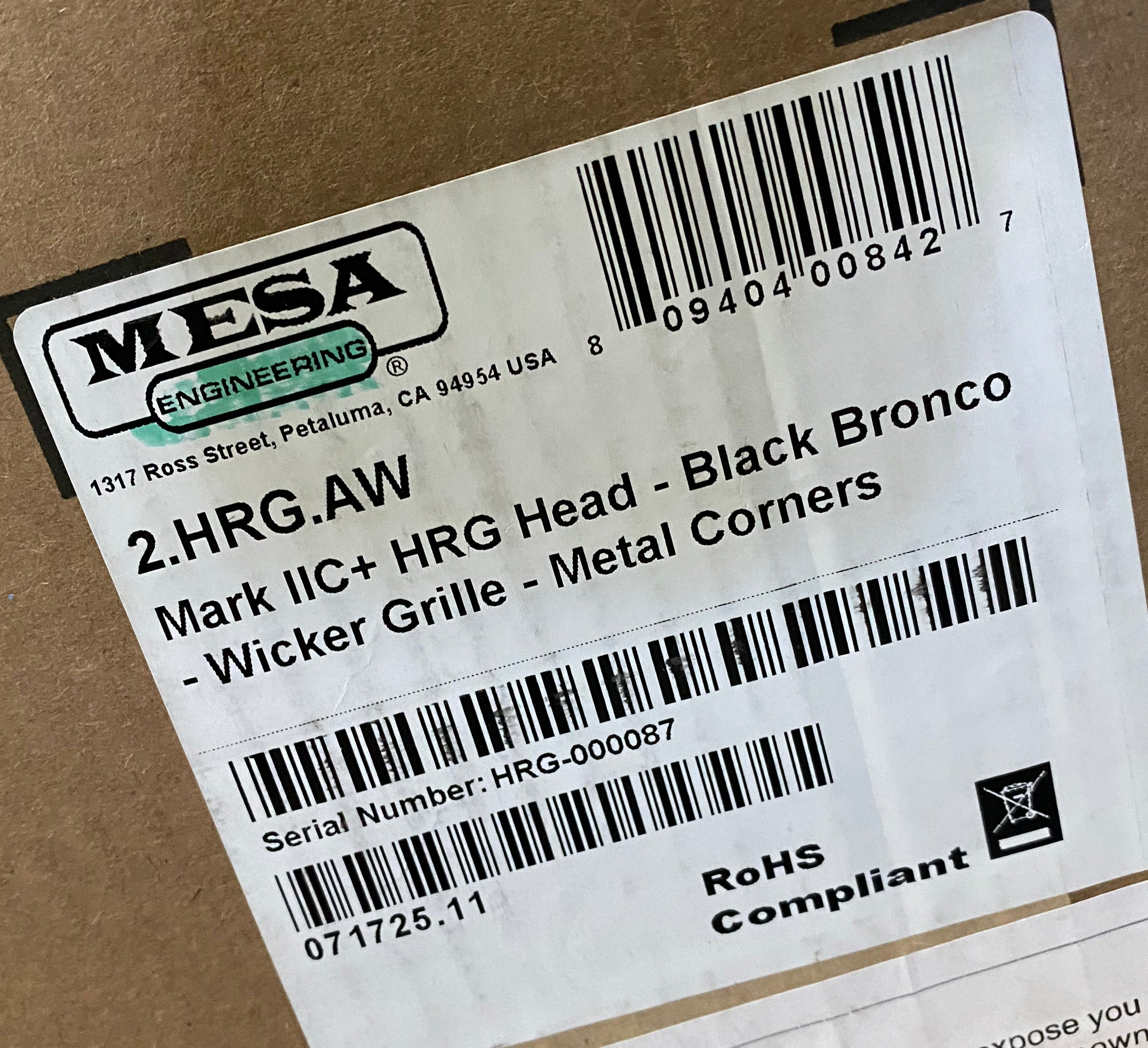 NEW ! Mesa Boogie Mark IIC+ Tube Amp Head - Black Bronco - Wicker Grille - Metal Corners - In-Stock! Authorized Dealer