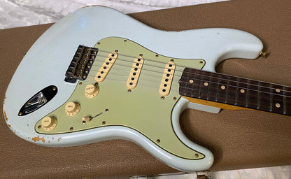 NEW! Fender Limited Edition Custom Shop 1960 Stratocaster Relic - Aged Sonic Blue - Matching Peg Head - 7.8lbs - Authorized Dealer - G07113