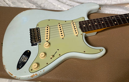 NEW! Fender Limited Edition Custom Shop 1960 Stratocaster Relic - Aged Sonic Blue - Matching Peg Head - 7.8lbs - Authorized Dealer - G07113