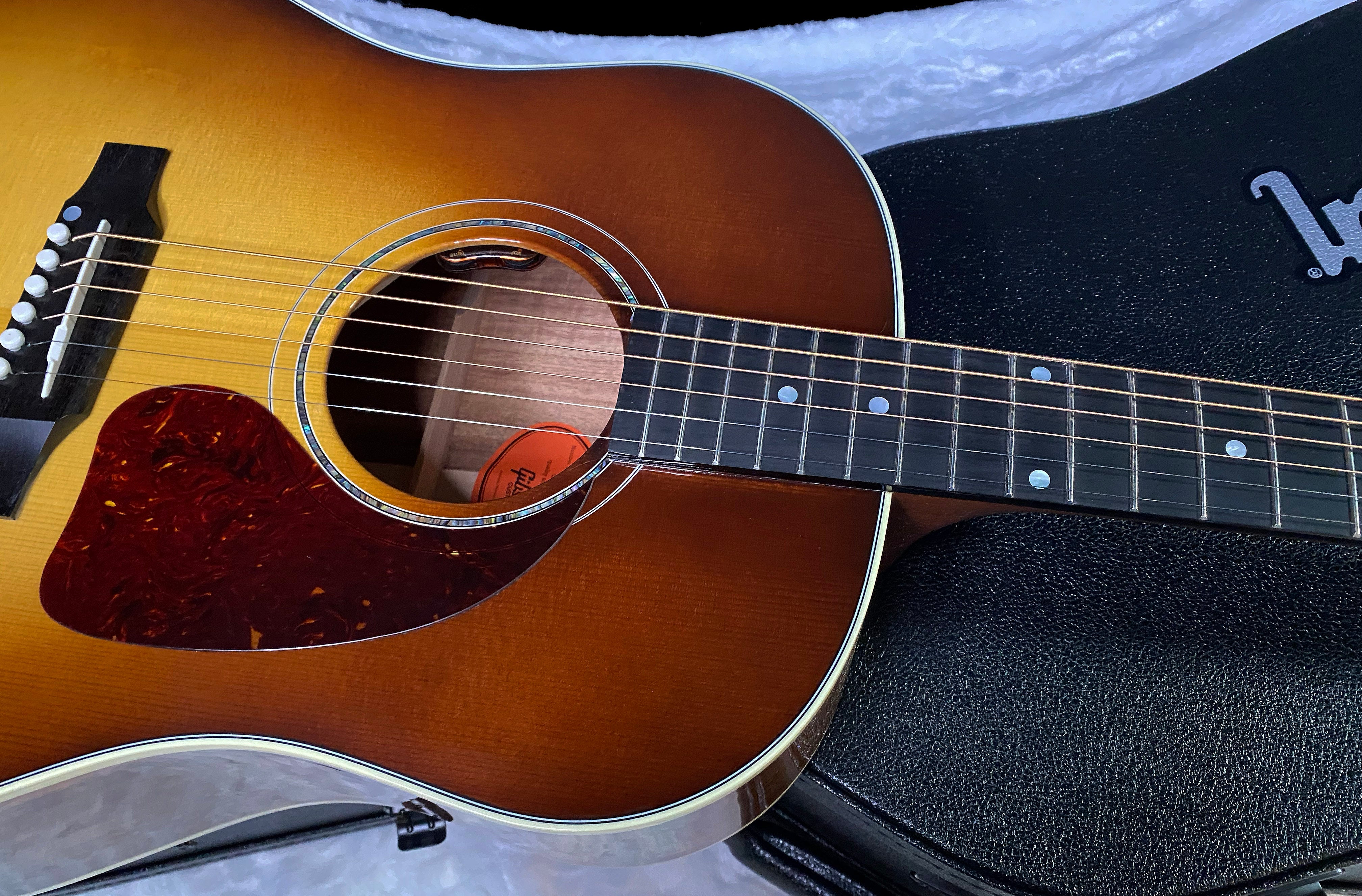NEW! Gibson Custom Shop J-45 Koa Carpathian Spruce Acoustic-Electric Guitar - Honeyburst - Authorized Dealer - 4.4lbs - G06396