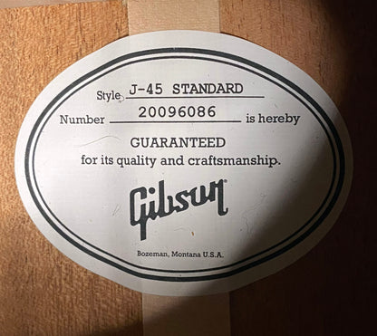 NEW ! Gibson Acoustic J-45 Standard Acoustic Guitar - Bluebonnet Gloss - Authorized Dealer - 4.5lbs - G07823
