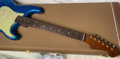 NEW ! Fender Custom Shop Limited Edition 1960's DUALMAG II Stratocaster - Journeyman Relic - Aged Blue Sparkle Finish - AAA Rosewood Board - Authorized Dealer - 7.9lbs - G07110