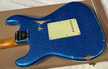 NEW ! Fender Custom Shop Limited Edition 1960's DUALMAG II Stratocaster - Journeyman Relic - Aged Blue Sparkle Finish - AAA Rosewood Board - Authorized Dealer - 7.9lbs - G07110