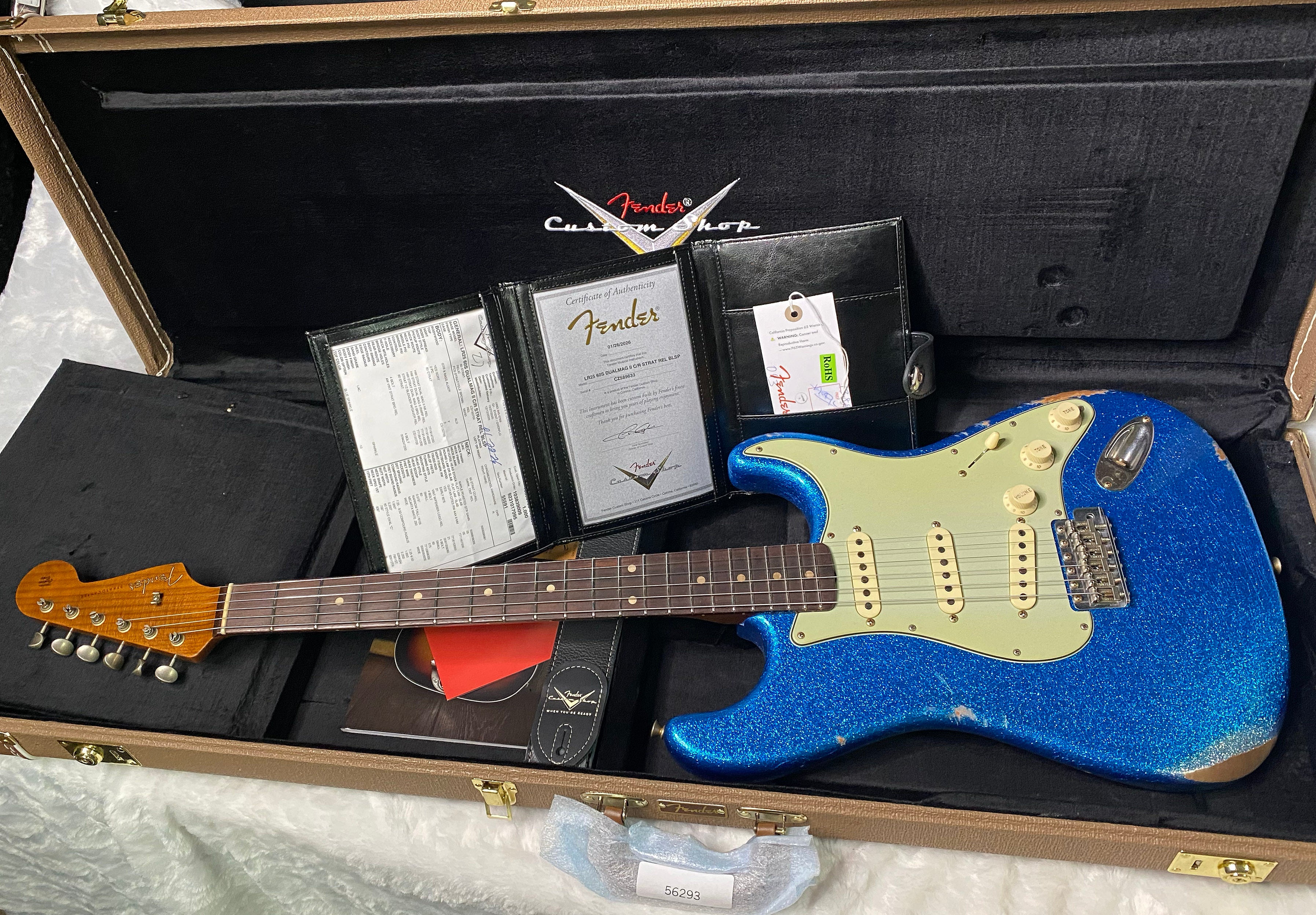 NEW ! Fender Custom Shop Limited Edition 1960's DUALMAG II Stratocaster - Journeyman Relic - Aged Blue Sparkle Finish - AAA Rosewood Board - Authorized Dealer - 7.9lbs - G07110