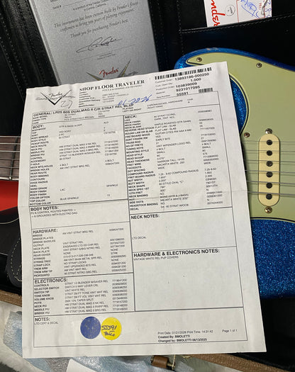 NEW ! Fender Custom Shop Limited Edition 1960's DUALMAG II Stratocaster - Journeyman Relic - Aged Blue Sparkle Finish - AAA Rosewood Board - Authorized Dealer - 7.9lbs - G07110