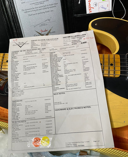 NEW! Fender Custom Shop 1951 Telecaster Journeyman Relic - Aged NoCaster Blonde - 7.2lbs - Authorized Dealer - G07112
