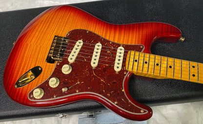 NEW! Fender Limited Edition Custom Deluxe AAA Flame Stratocaster - Hand Wound Pick-Ups - Gold Hardware - Aged Cherry Sunburst - 7.6lbs - Authorized Dealer - G07114 - WOW!