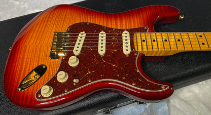 NEW! Fender Limited Edition Custom Deluxe AAA Flame Stratocaster - Hand Wound Pick-Ups - Gold Hardware - Aged Cherry Sunburst - 7.6lbs - Authorized Dealer - G07114 - WOW!