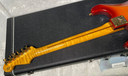 NEW! Fender Limited Edition Custom Deluxe AAA Flame Stratocaster - Hand Wound Pick-Ups - Gold Hardware - Aged Cherry Sunburst - 7.6lbs - Authorized Dealer - G07114 - WOW!