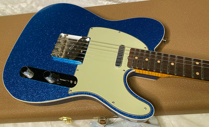 NEW! Fender Custom Shop Flamethrower Telecaster Custom - NOS - Modern Specs - Texas Special Pick-Ups - AAAA Flamed Neck - Blue Sparkle - Authorized Dealer - 7.8 lbs - G07121