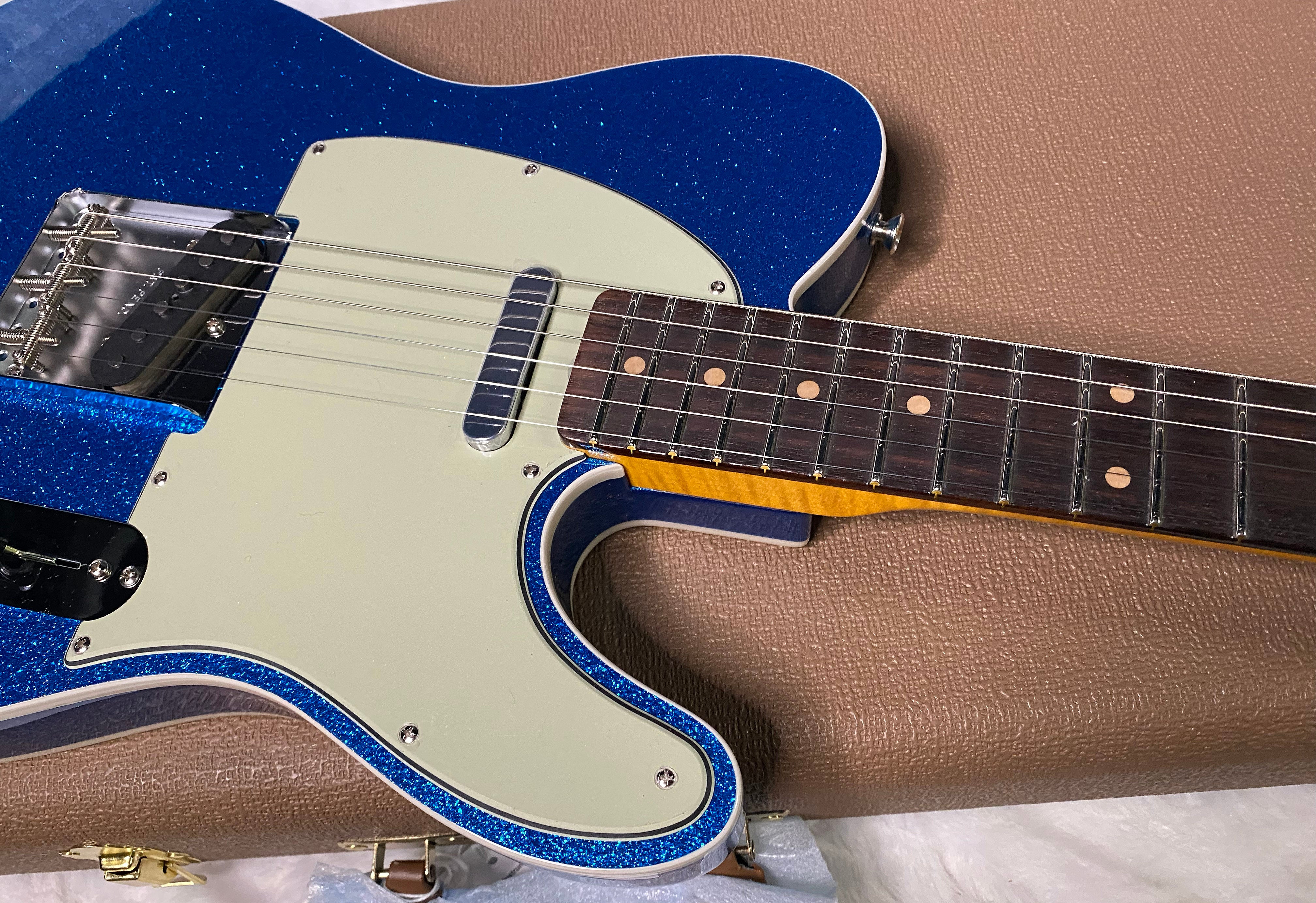 NEW! Fender Custom Shop Flamethrower Telecaster Custom - NOS - Modern Specs - Texas Special Pick-Ups - AAAA Flamed Neck - Blue Sparkle - Authorized Dealer - 7.8 lbs - G07121