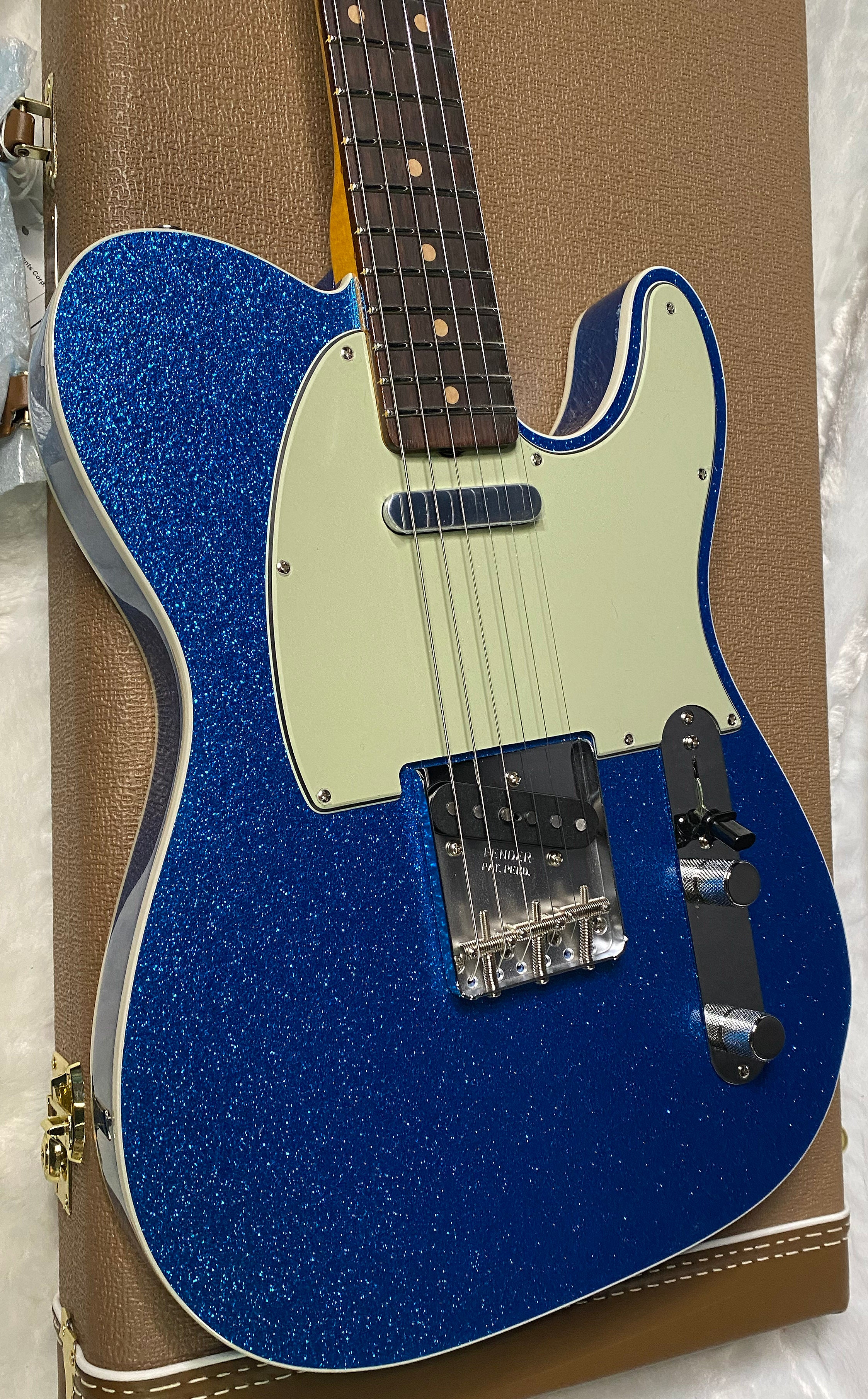 NEW! Fender Custom Shop Flamethrower Telecaster Custom - NOS - Modern Specs - Texas Special Pick-Ups - AAAA Flamed Neck - Blue Sparkle - Authorized Dealer - 7.8 lbs - G07121