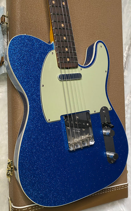 NEW! Fender Custom Shop Flamethrower Telecaster Custom - NOS - Modern Specs - Texas Special Pick-Ups - AAAA Flamed Neck - Blue Sparkle - Authorized Dealer - 7.8 lbs - G07121