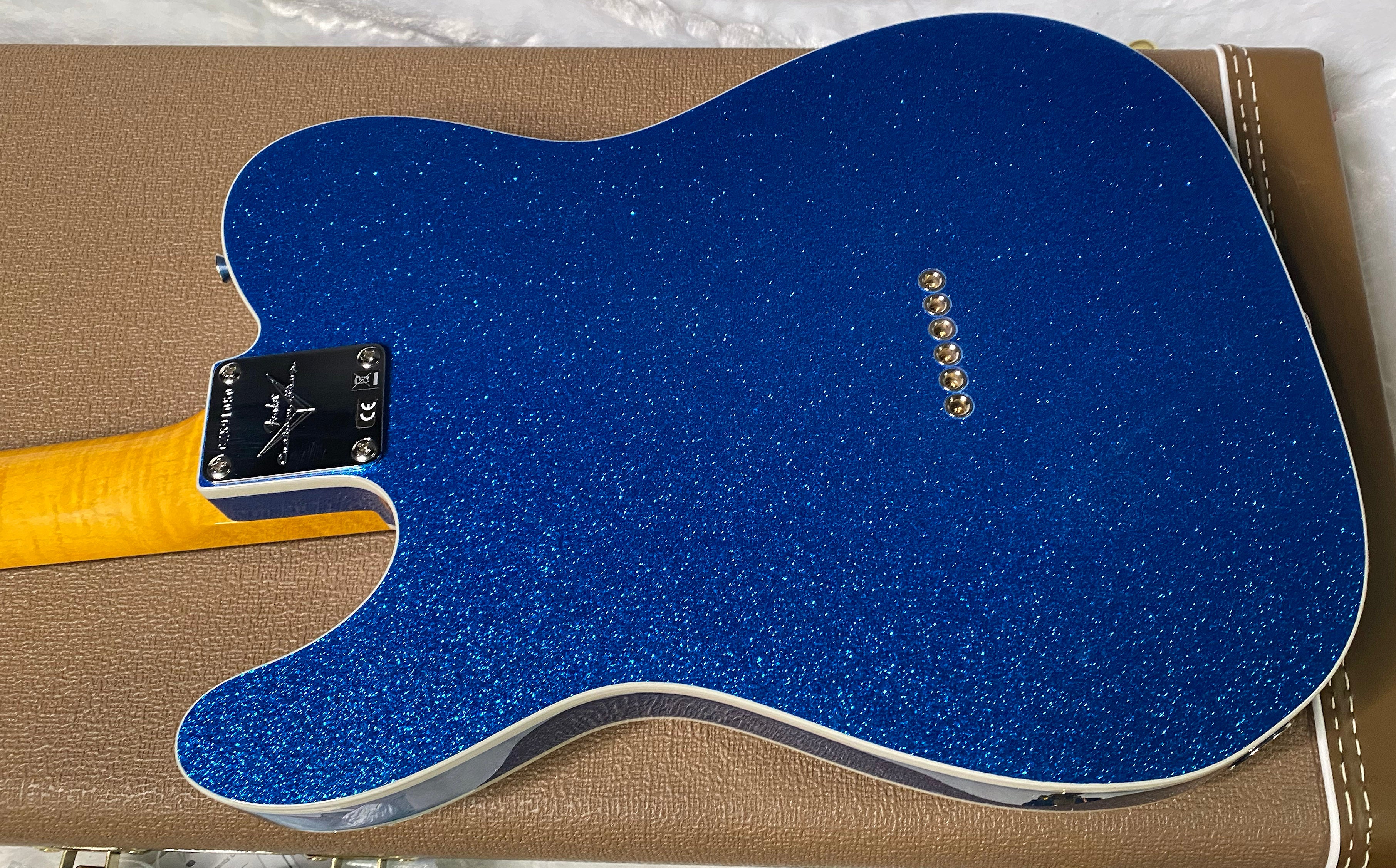 NEW! Fender Custom Shop Flamethrower Telecaster Custom - NOS - Modern Specs - Texas Special Pick-Ups - AAAA Flamed Neck - Blue Sparkle - Authorized Dealer - 7.8 lbs - G07121