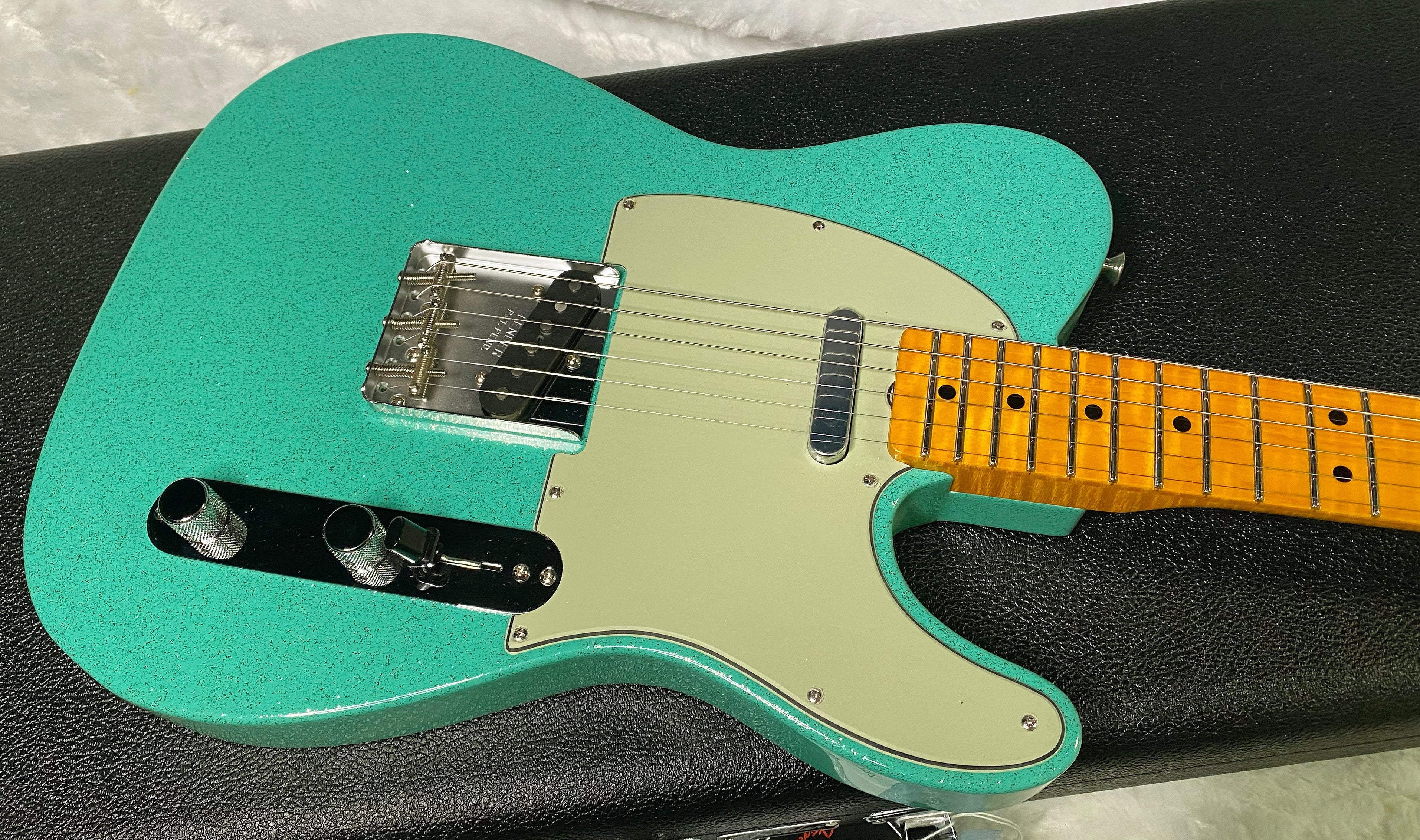 NEW! Fender Custom Shop Flamethrower Telecaster Custom - NOS - Modern Specs - Texas Special Pick-Ups - AAAA Flamed Neck - Seafoam Green Sparkle - Authorized Dealer - 7.6lbs - G07120