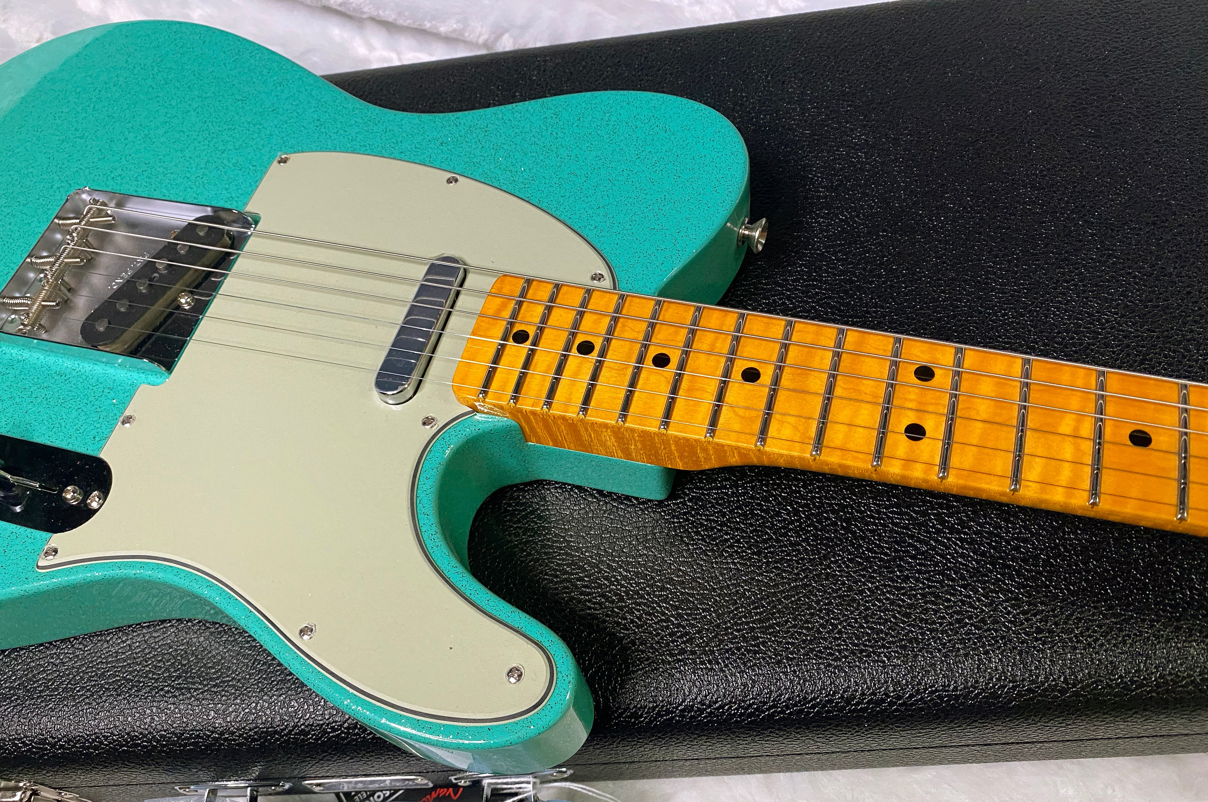 NEW! Fender Custom Shop Flamethrower Telecaster Custom - NOS - Modern Specs - Texas Special Pick-Ups - AAAA Flamed Neck - Seafoam Green Sparkle - Authorized Dealer - 7.6lbs - G07120