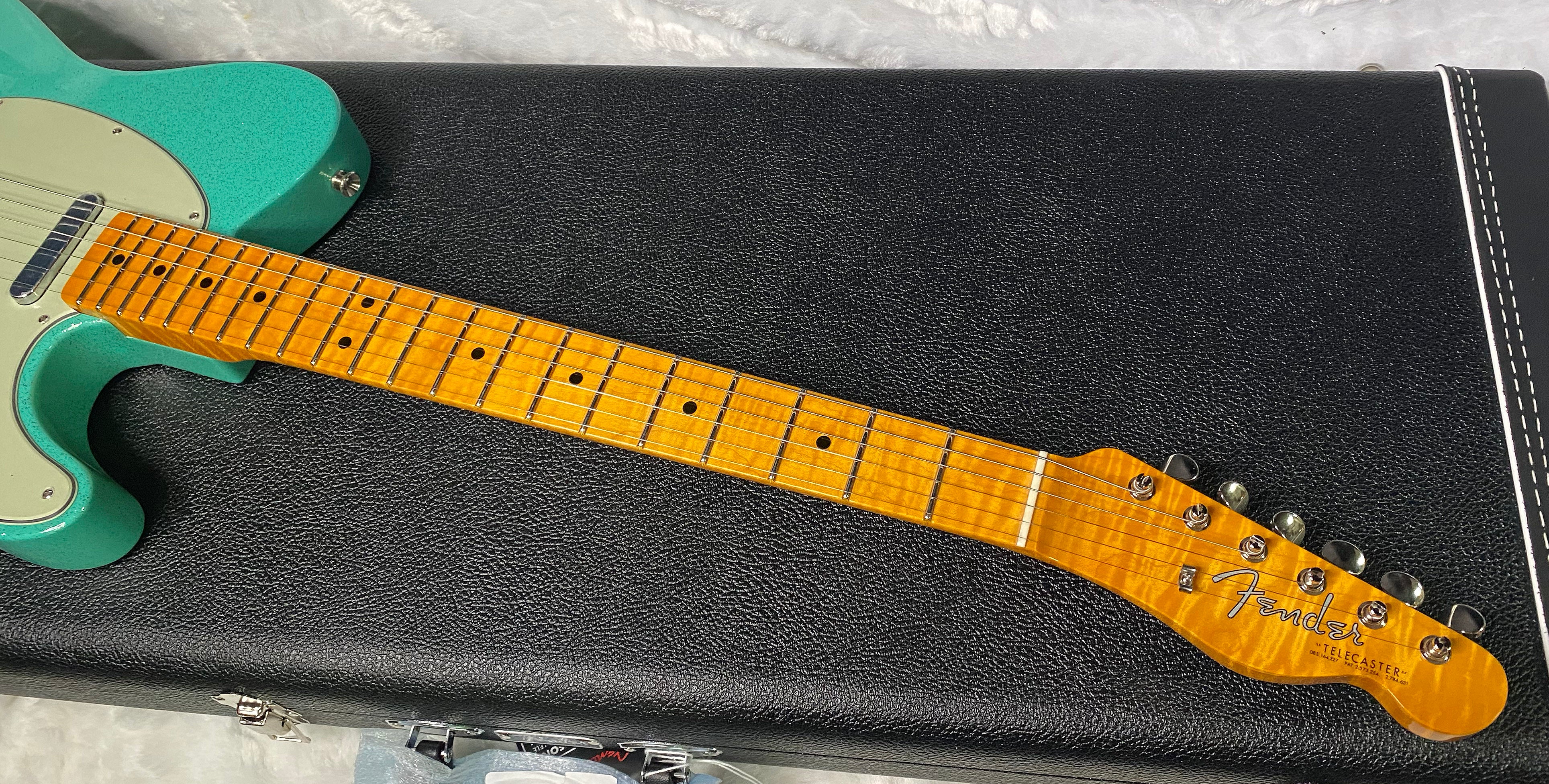 NEW! Fender Custom Shop Flamethrower Telecaster Custom - NOS - Modern Specs - Texas Special Pick-Ups - AAAA Flamed Neck - Seafoam Green Sparkle - Authorized Dealer - 7.6lbs - G07120