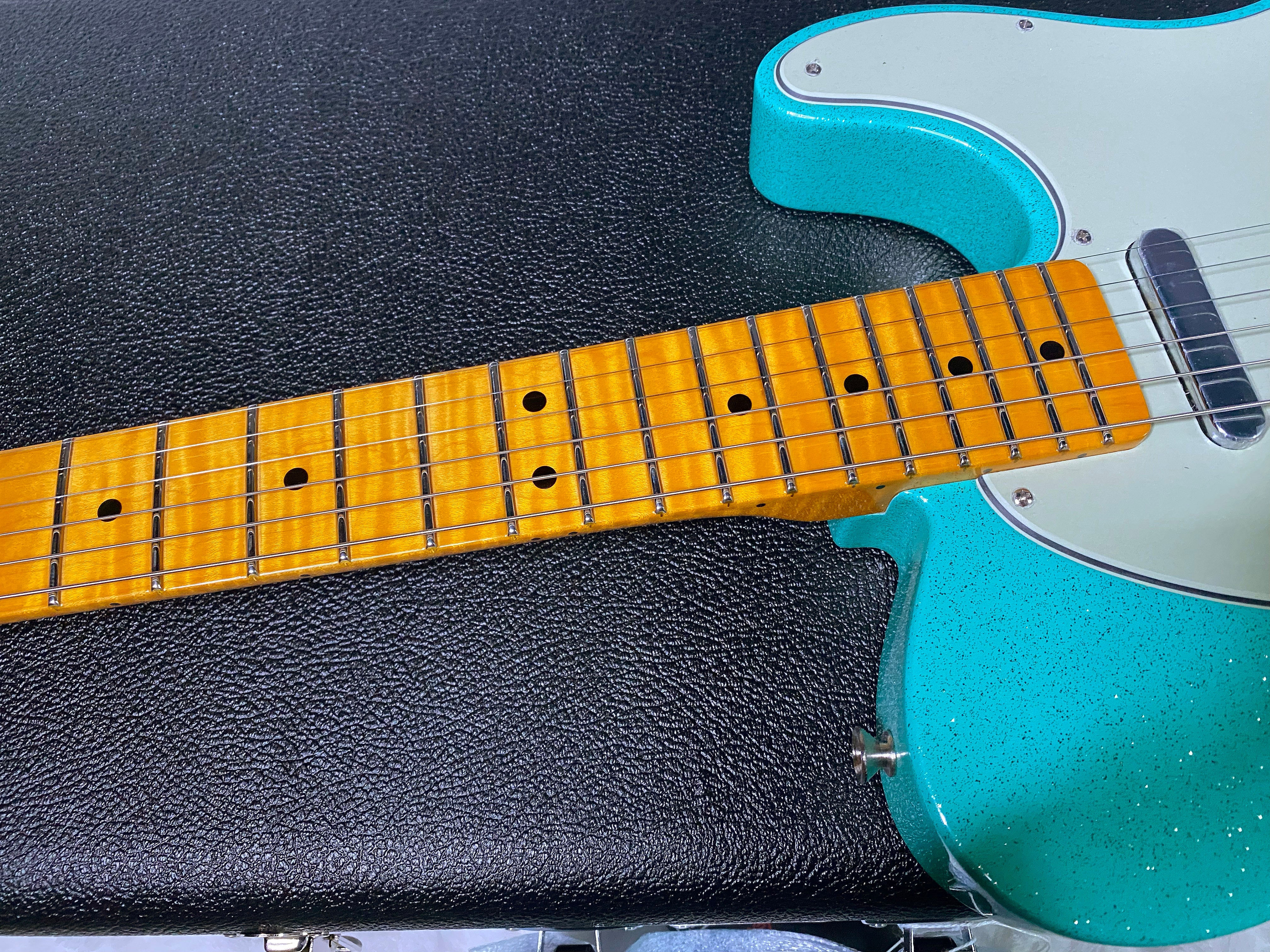 NEW! Fender Custom Shop Flamethrower Telecaster Custom - NOS - Modern Specs - Texas Special Pick-Ups - AAAA Flamed Neck - Seafoam Green Sparkle - Authorized Dealer - 7.6lbs - G07120