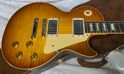 NEW ! Gibson Custom Shop 1959 Les Paul - Golden Poppy Burst - Authorized Dealer - Hand Picked Curly Maple Flame Top - MONSTER TOP VOS - 8.9 lbs - G06467
