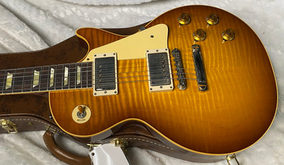 NEW ! Gibson Custom Shop 1959 Les Paul - Golden Poppy Burst - Authorized Dealer - Hand Picked Curly Maple Flame Top - MONSTER TOP VOS - 8.9 lbs - G06467