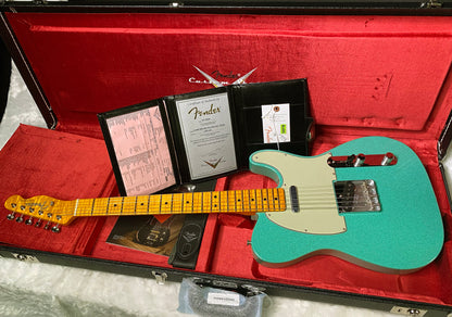 NEW! Fender Custom Shop Flamethrower Telecaster Custom - NOS - Modern Specs - Texas Special Pick-Ups - AAAA Flamed Neck - Seafoam Green Sparkle - Authorized Dealer - 7.6lbs - G07120