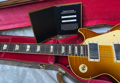 NEW ! Gibson Custom Shop 1959 Les Paul - Golden Poppy Burst - Authorized Dealer - Hand Picked Curly Maple Flame Top - MONSTER TOP VOS - 8.9 lbs - G06467