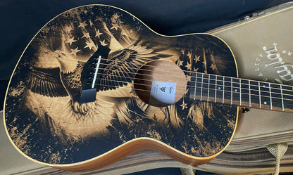NEW Taylor Guitars 4 Vets GS Mini Americana Special Edition Acoustic Guitar - Custom Artwork - G05685