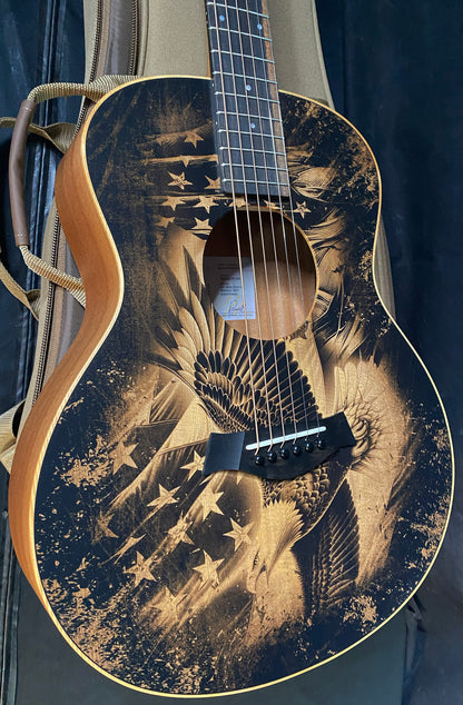 NEW Taylor Guitars 4 Vets GS Mini Americana Special Edition Acoustic Guitar - Custom Artwork - G05685