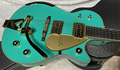 NEW! Gretsch G6134CS-59 Penguin - Bigsby - Master Built - Gonzalo Madrigal - Seafoam Green Sparkle - Authorized Dealer! RARE! Weighs 8.55 lbs - G07128