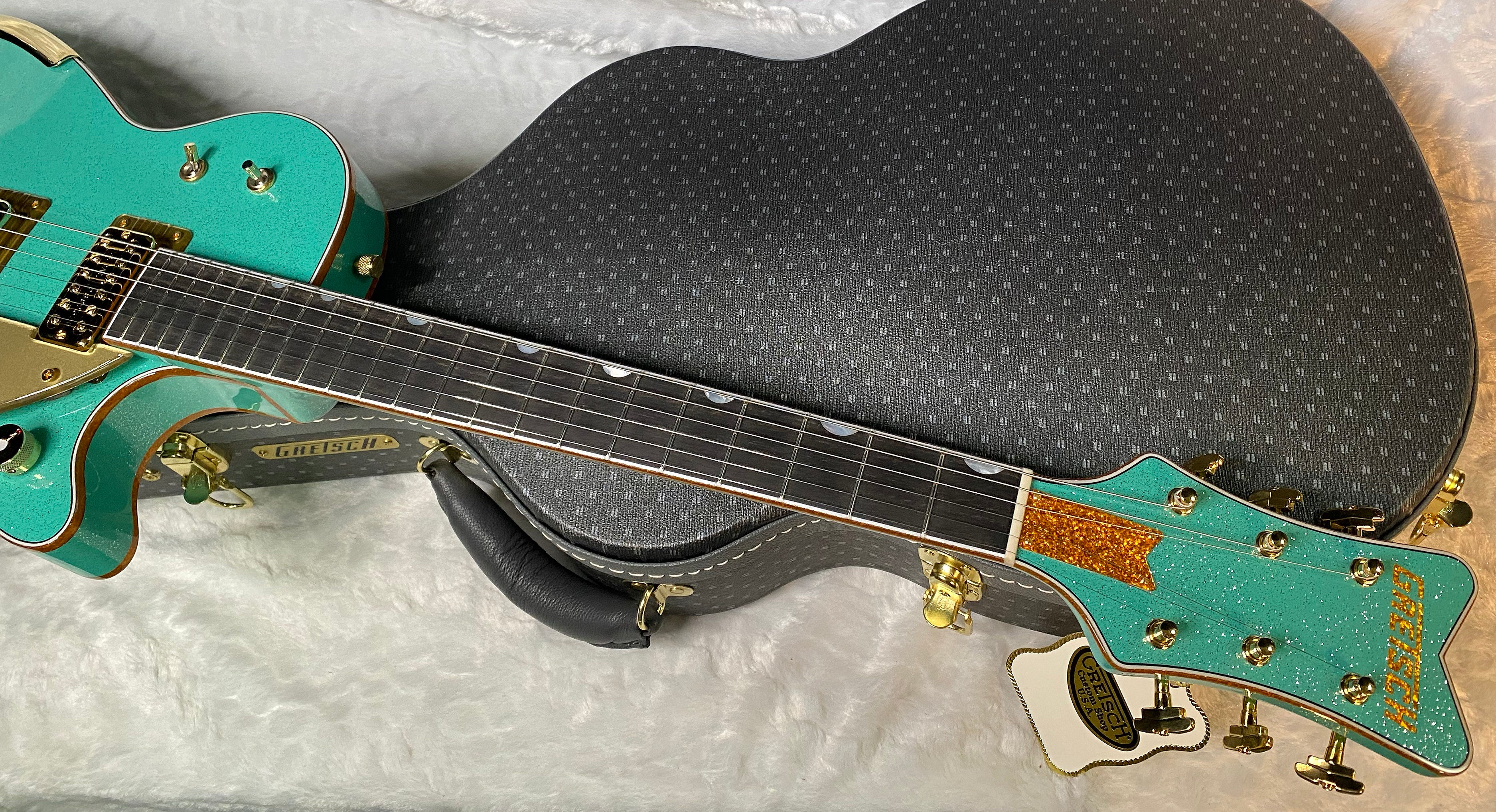 NEW! Gretsch G6134CS-59 Penguin - Bigsby - Master Built - Gonzalo Madrigal - Seafoam Green Sparkle - Authorized Dealer! RARE! Weighs 8.55 lbs - G07128
