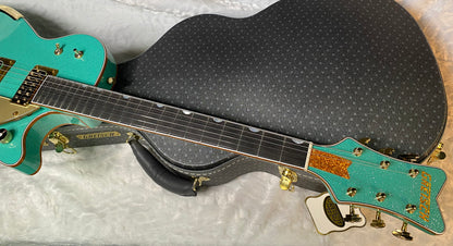 NEW! Gretsch G6134CS-59 Penguin - Bigsby - Master Built - Gonzalo Madrigal - Seafoam Green Sparkle - Authorized Dealer! RARE! Weighs 8.55 lbs - G07128