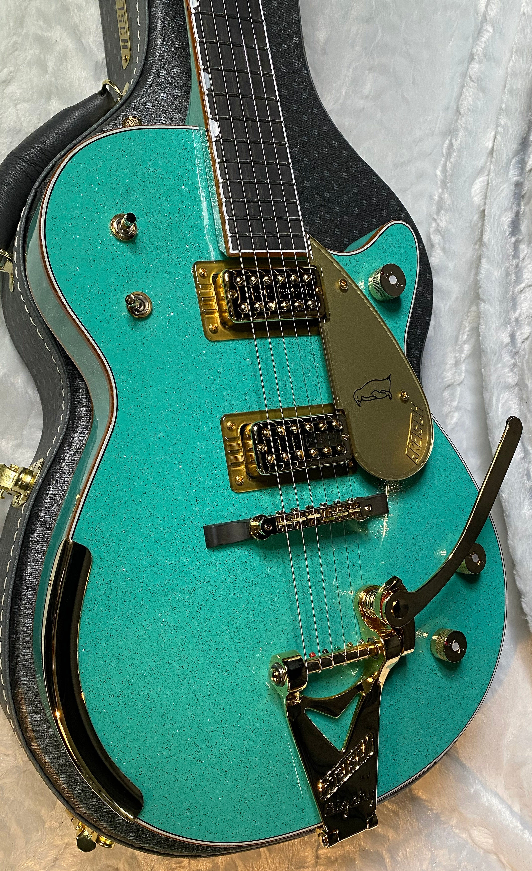 NEW! Gretsch G6134CS-59 Penguin - Bigsby - Master Built - Gonzalo Madrigal - Seafoam Green Sparkle - Authorized Dealer! RARE! Weighs 8.55 lbs - G07128