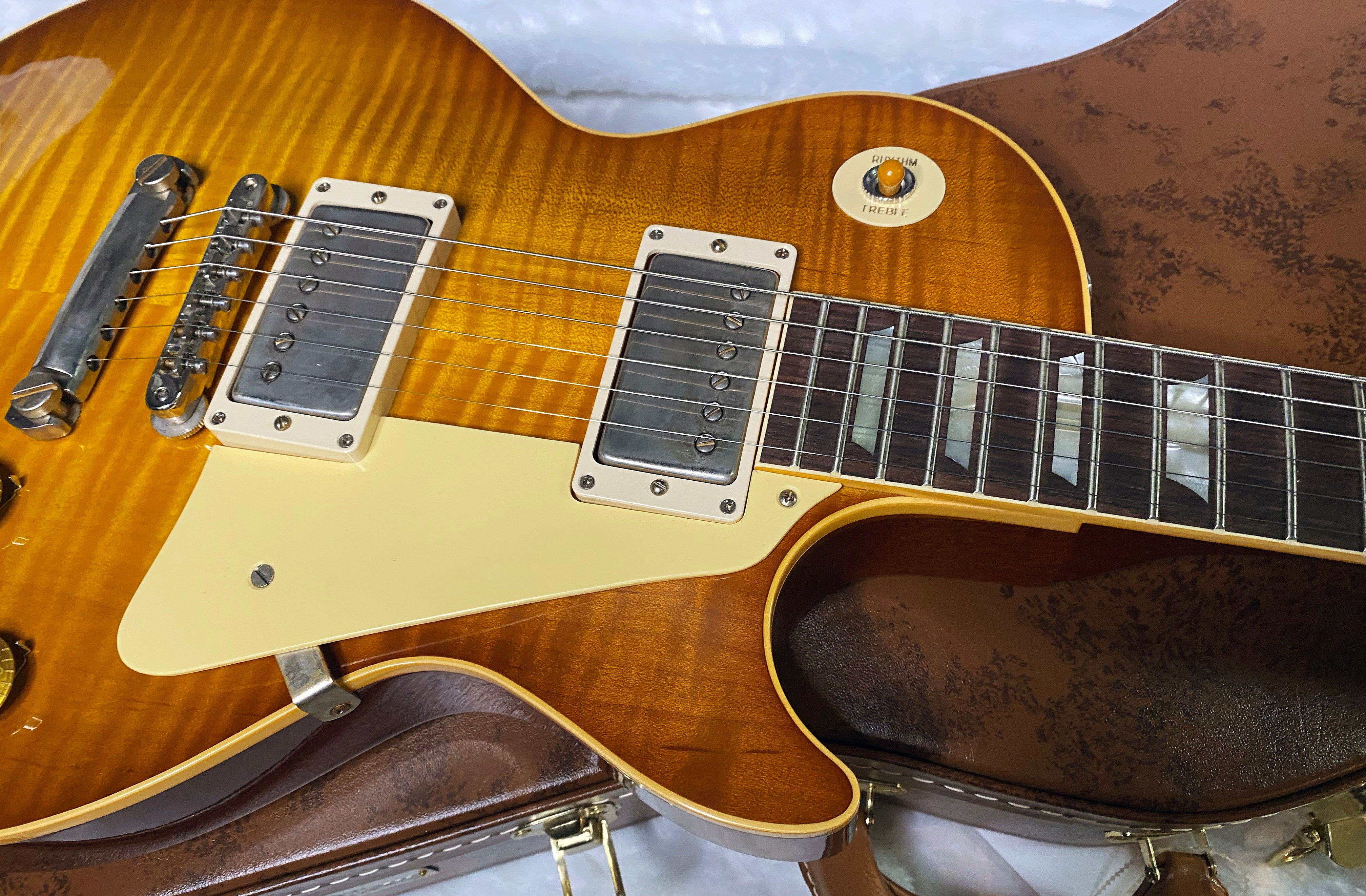 NEW ! Gibson Custom Shop 1959 Les Paul - Golden Poppy Burst - Authorized Dealer - Hand Picked KILLER Flame Top - MONSTER TOP VOS - 8.9 lbs - G06461