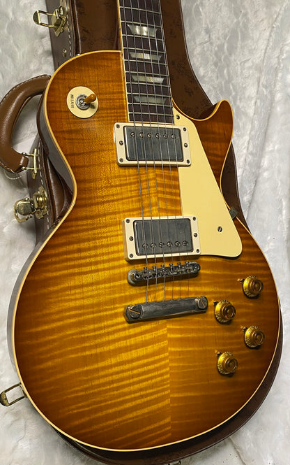 NEW ! Gibson Custom Shop 1959 Les Paul - Golden Poppy Burst - Authorized Dealer - Hand Picked KILLER Flame Top - MONSTER TOP VOS - 8.9 lbs - G06461