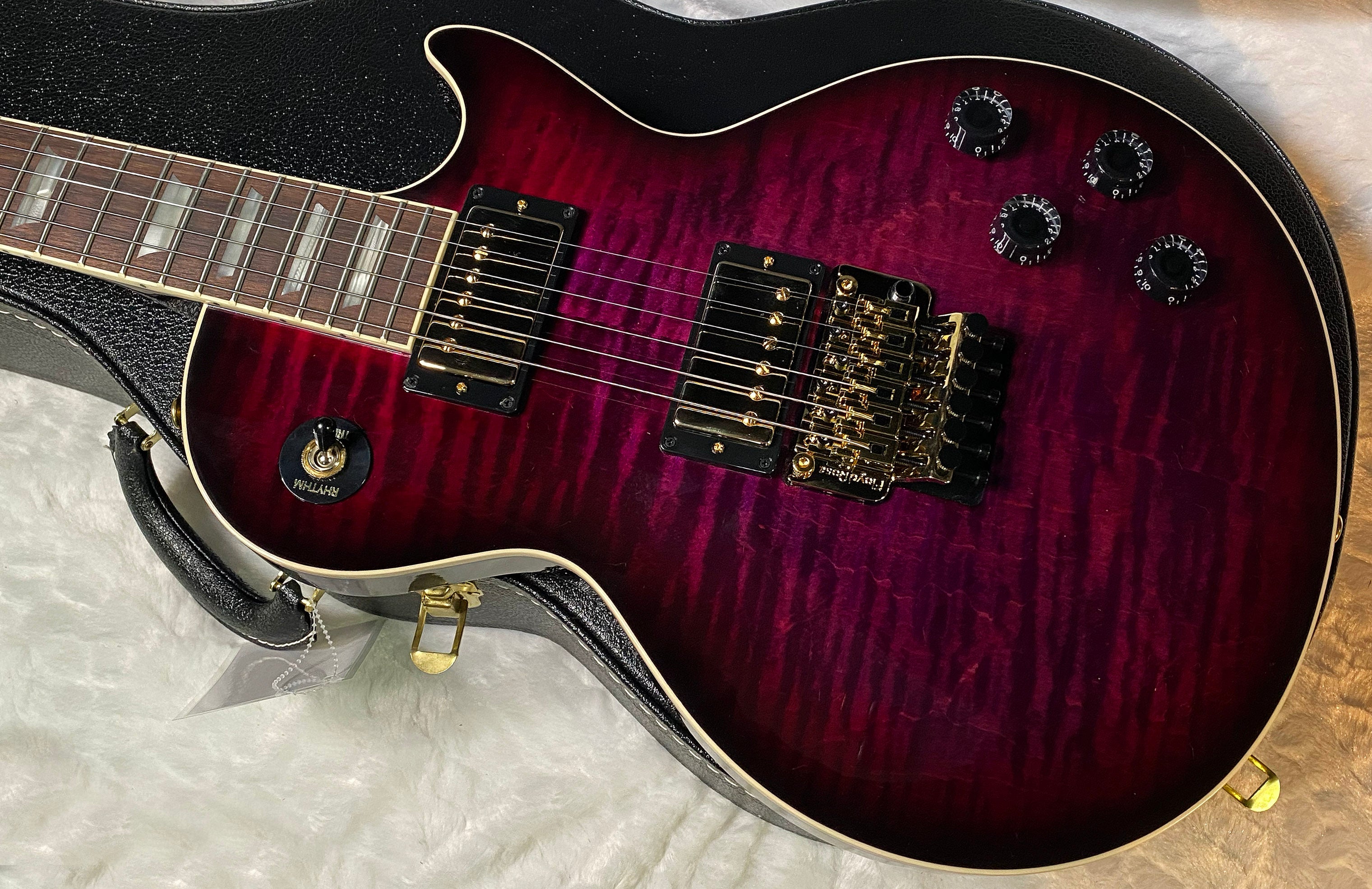 NEW! Gibson Custom Les Paul Axcess Standard Figured Top Floyd Rose Electric Guitar - Greatest Hits II - Authorized Dealer - Tri-Berry Burst - WOW! 8.35lbs - G07129