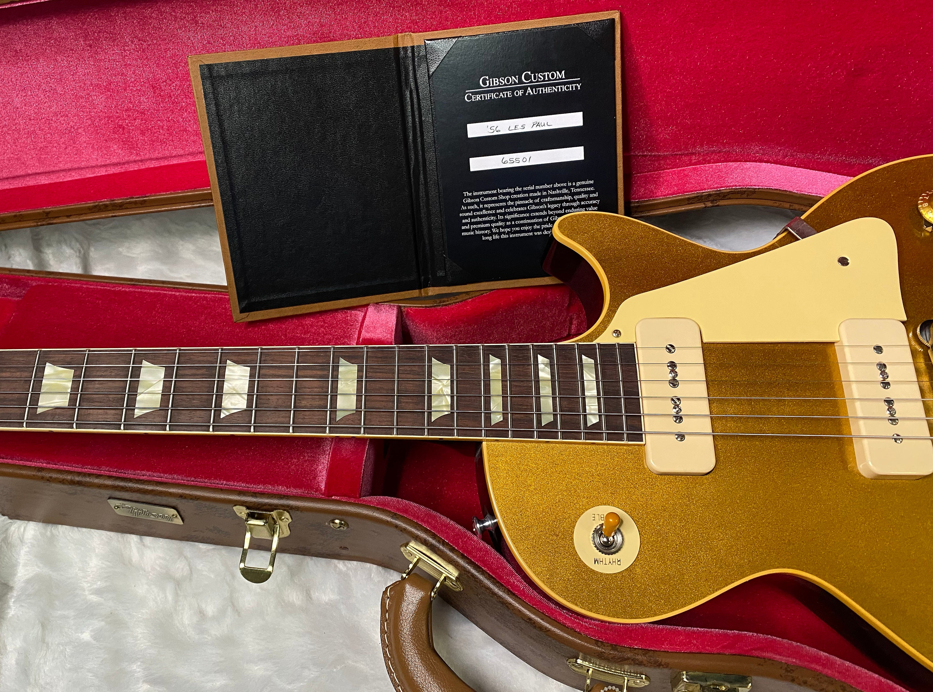 NEW! Gibson Custom Shop Dealer Select One OFF '56 Les Paul Transparent Gold VOS Finish Reissue - 8.5 lbs - Authorized Dealer - G06455