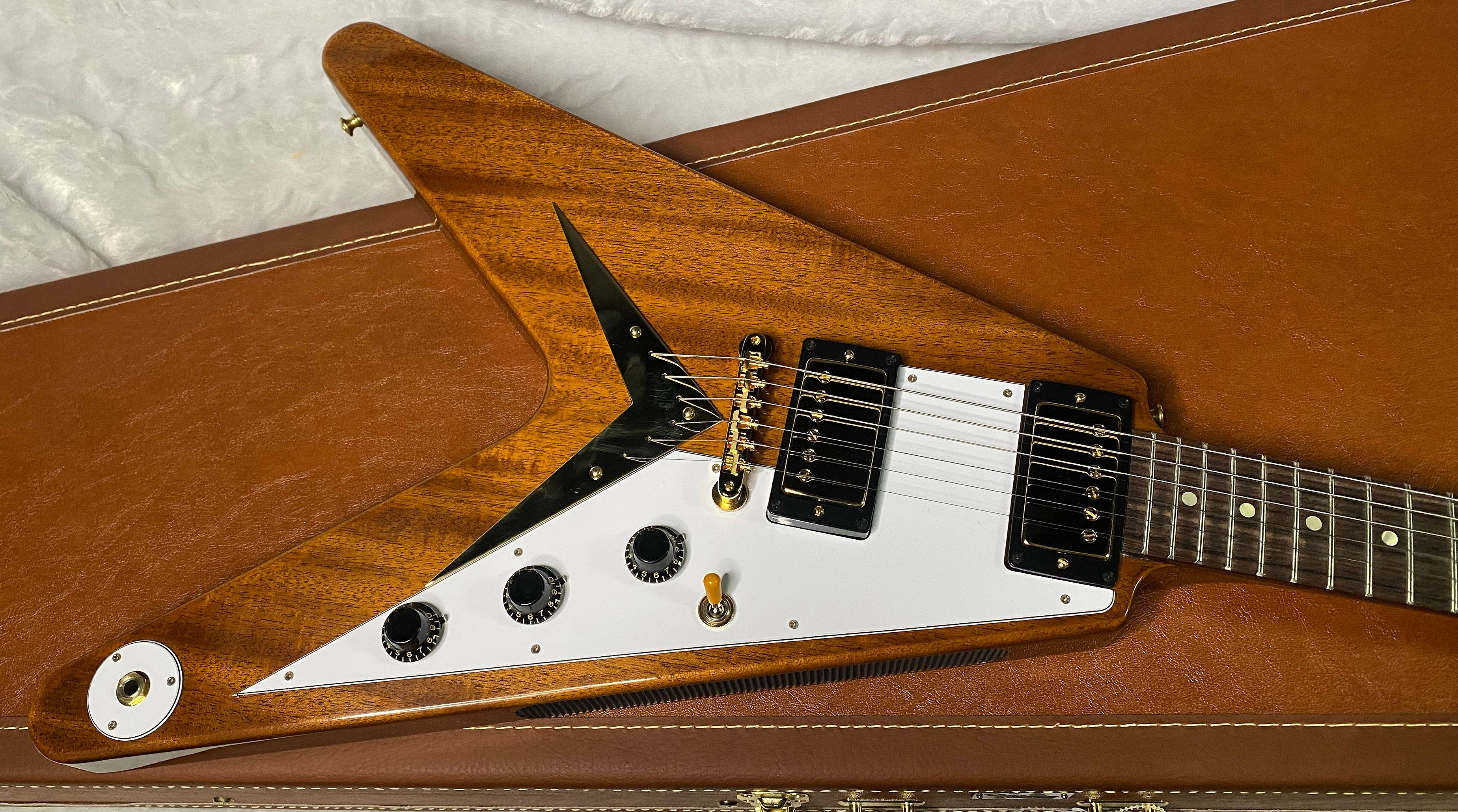 NEW! Gibson Custom 1958 Mahogany Flying V Reissue Electric Guitar - Antique Natural, VOS - WOW - Authorized Dealer - Only 6.9lbs! - G07132