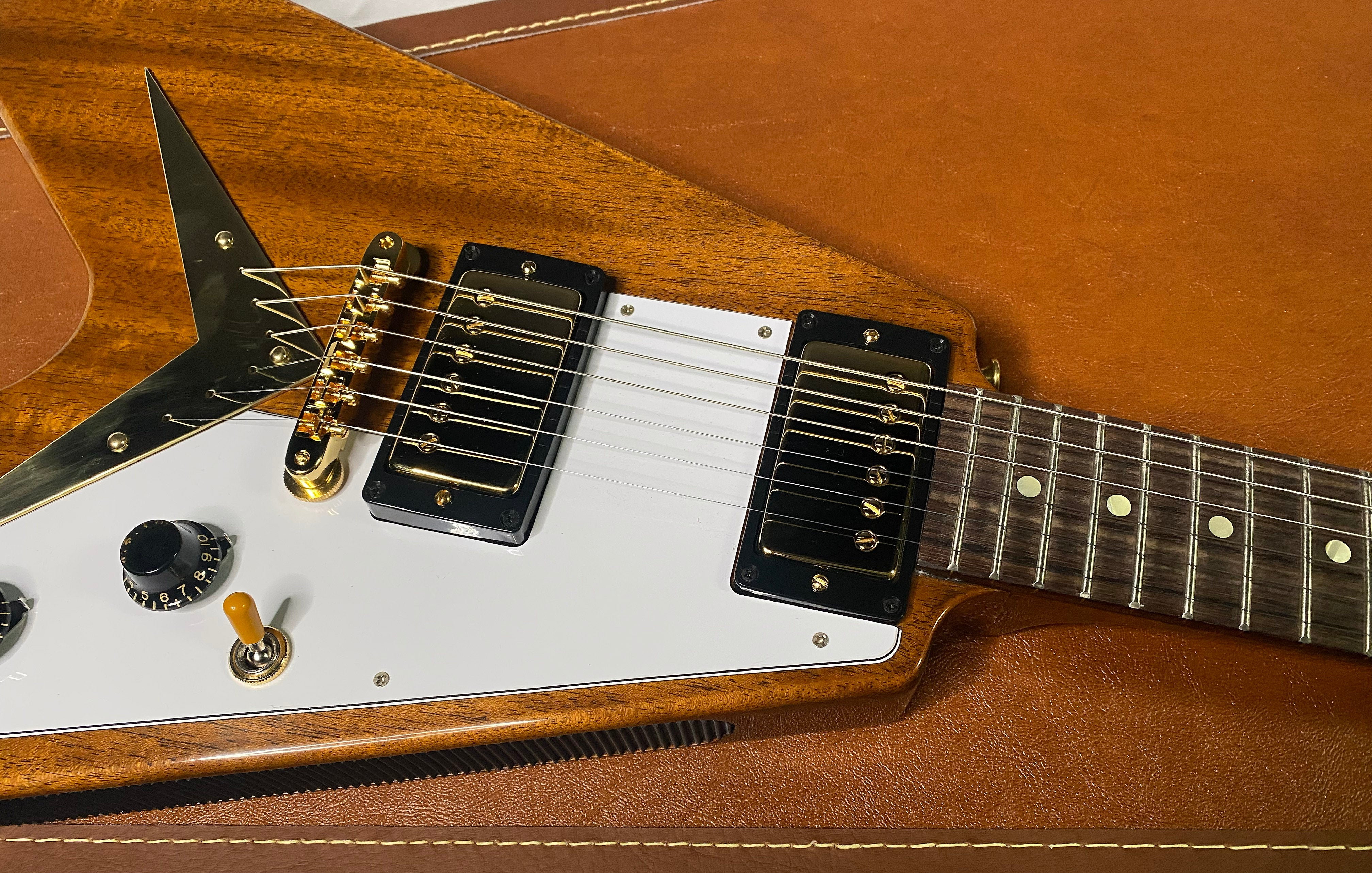 NEW! Gibson Custom 1958 Mahogany Flying V Reissue Electric Guitar - Antique Natural, VOS - WOW - Authorized Dealer - Only 6.9lbs! - G07132