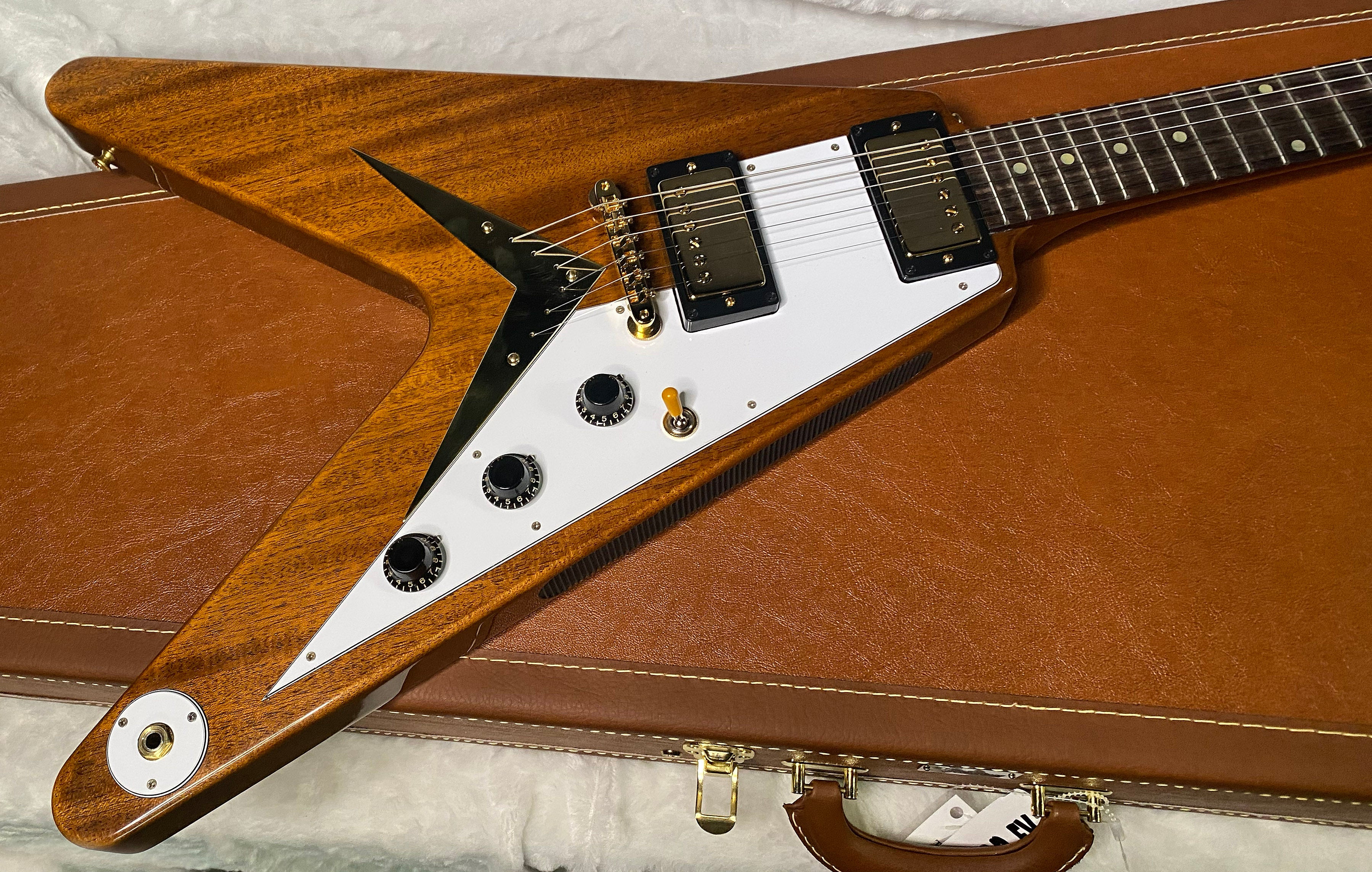 NEW! Gibson Custom 1958 Mahogany Flying V Reissue Electric Guitar - Antique Natural, VOS - WOW - Authorized Dealer - Only 6.9lbs! - G07132