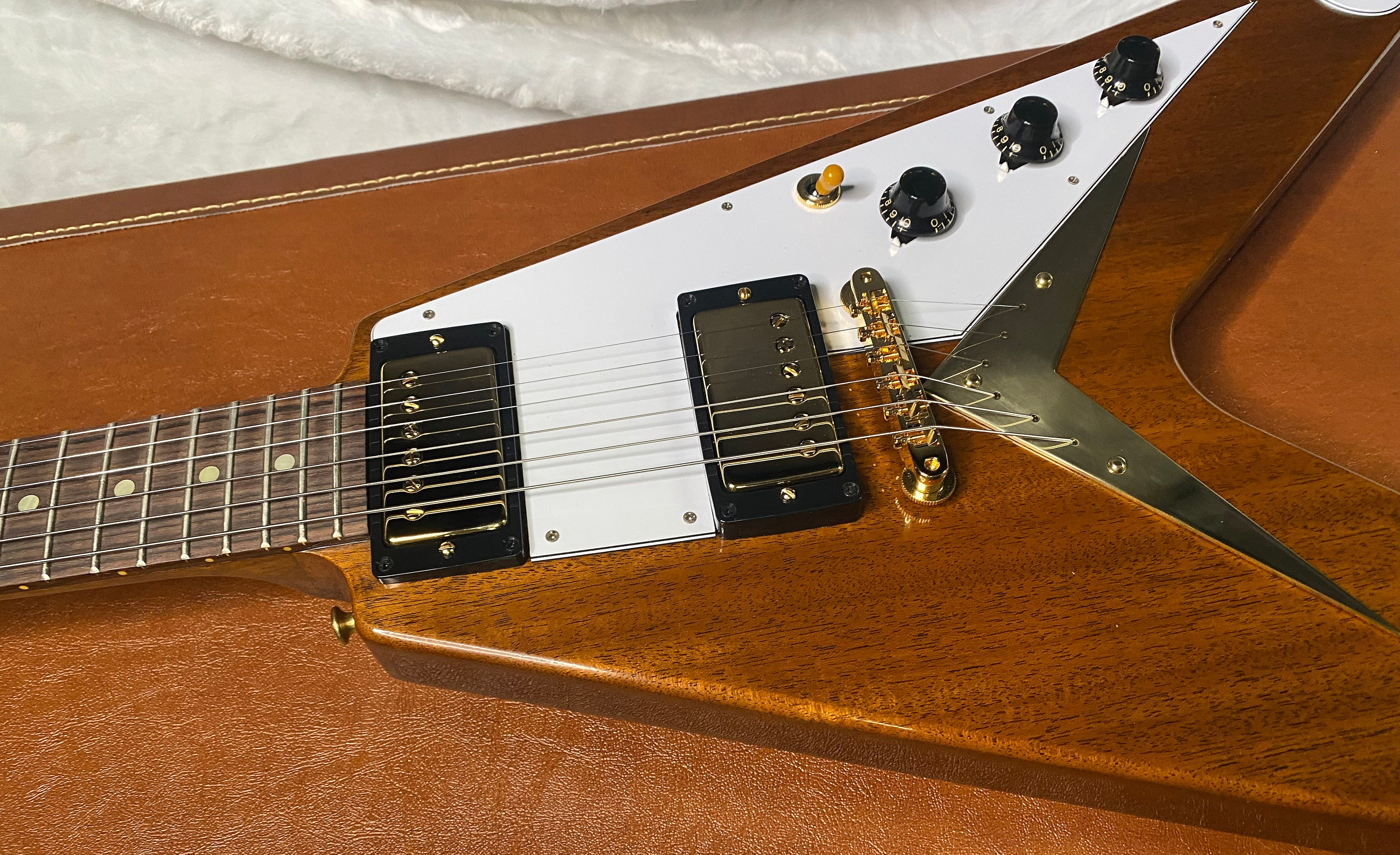 NEW! Gibson Custom 1958 Mahogany Flying V Reissue Electric Guitar - Antique Natural, VOS - WOW - Authorized Dealer - Only 6.9lbs! - G07132