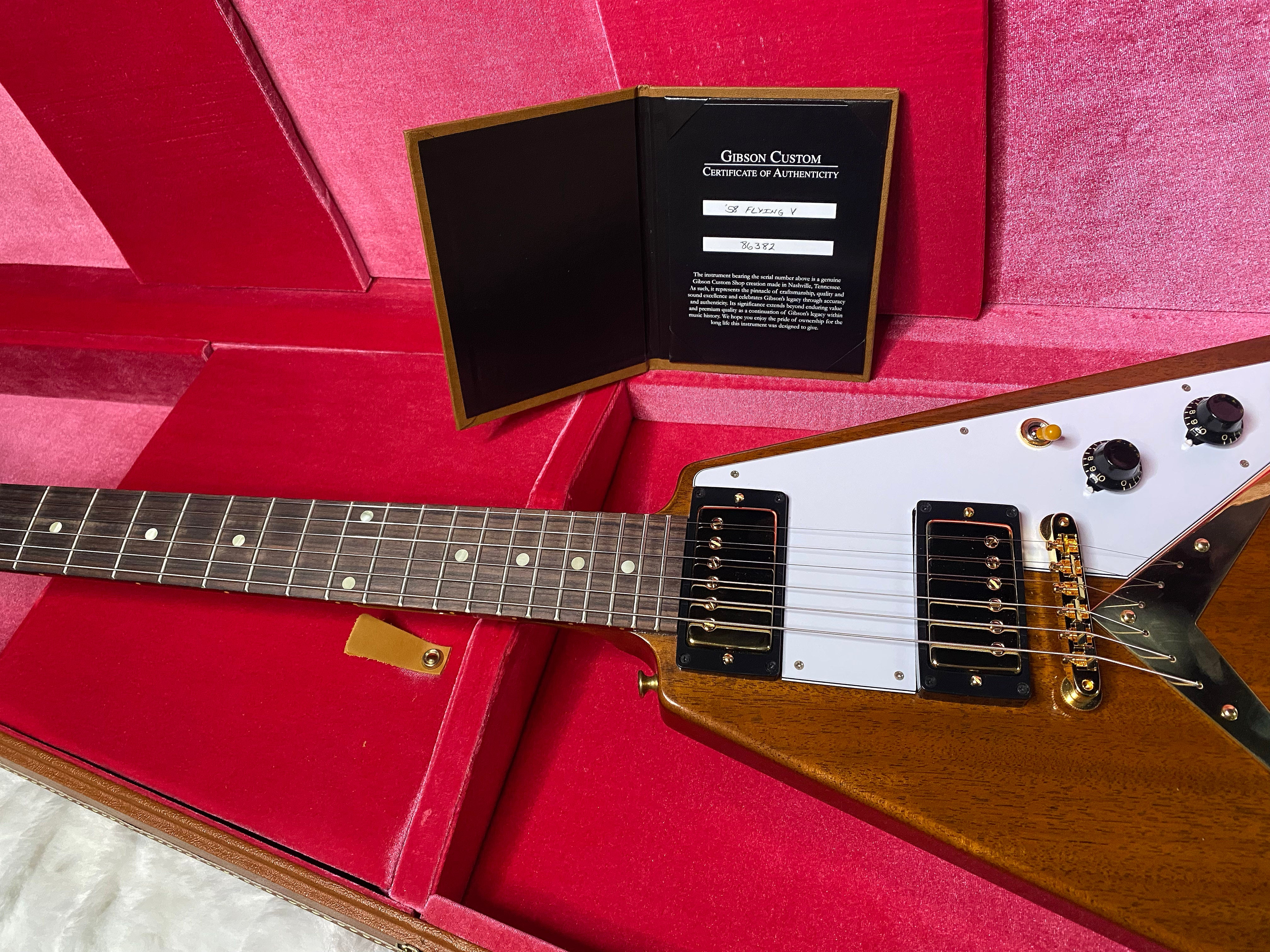 NEW! Gibson Custom 1958 Mahogany Flying V Reissue Electric Guitar - Antique Natural, VOS - WOW - Authorized Dealer - Only 6.9lbs! - G07132